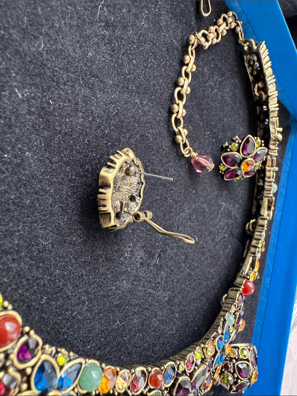 Heidi Daus Multicolor Floral Crystal Necklace & Earring Set - Picture 5 of 7
